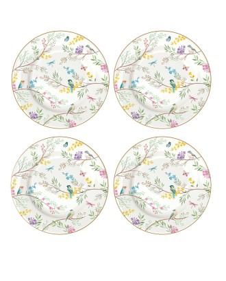 Set 4 farfurii pentru desert, 19 cm, Birds Melody - SIMONA'S COOKSHOP